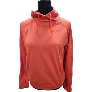 Nike Women's Neon Orange Dri-Fit Hoodie Size Medium